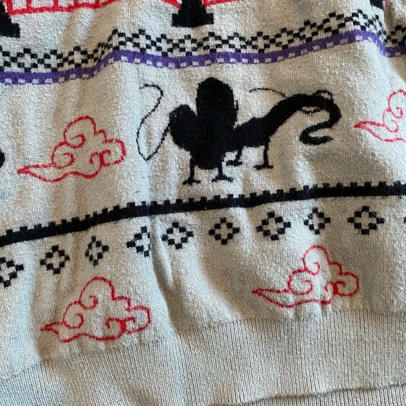 Studio Ghibli Spirited Away Kaonashi Knit Sweater 2X Acrylic Crew Neck AOP - Picture 3 of 9